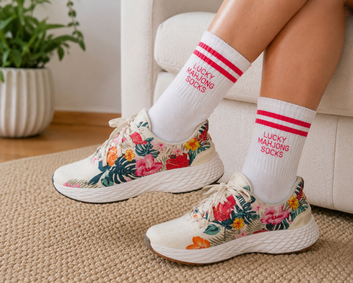 Lucky Mahjong Socks | Women's Athletic Crew Socks