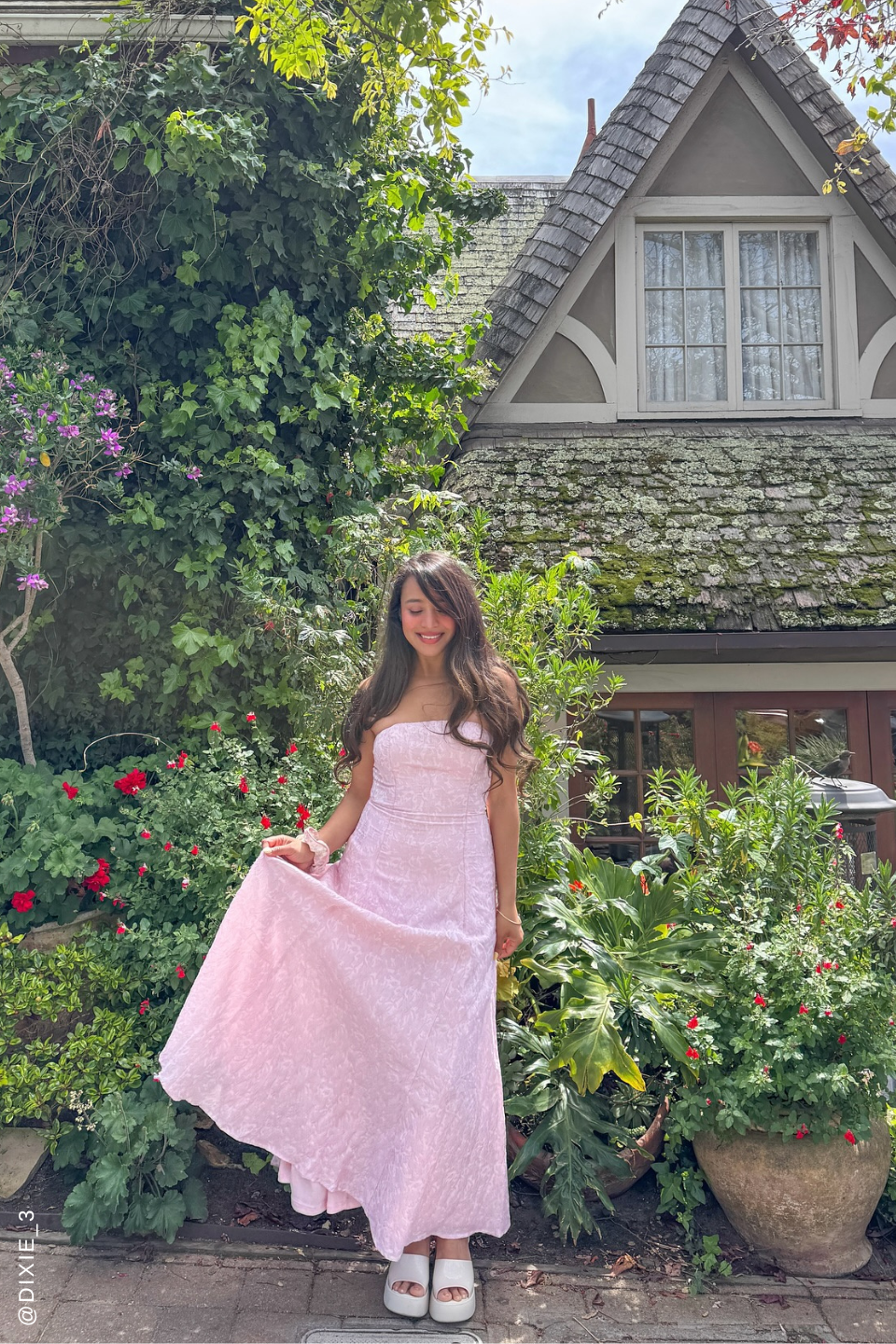 ROLL WITH IT PINK WOVEN MIDI DRESS