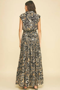 KAT - PAISLEY PRINT TIERED MAXI DRESS