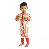 Pumpkin Patch Fall Bamboo Convertible Baby Pajamas Footie