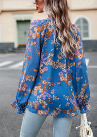 Floral Button Down Long Sleeve Blouse