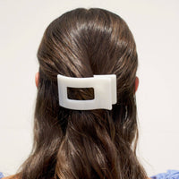 Coconut White | Small | Flat Rectangle Hair Clip