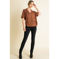 Marla-Collared Print Blouse