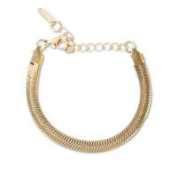 Gold Chain Bracelet-Wide Herringbone, Gilded Collection