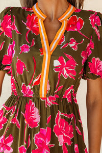Marissa- Green Floral Maxi Dress