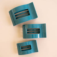 Teal With It | Large | Flat Rectangle Hair Clip