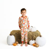 Pumpkin Patch Fall Bamboo Convertible Baby Pajamas Footie