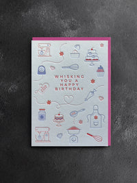 Baking Birthday Letterpress Style Card