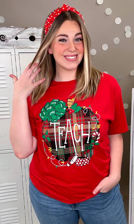 Christmas Teach Apple Graphic T-Shirt