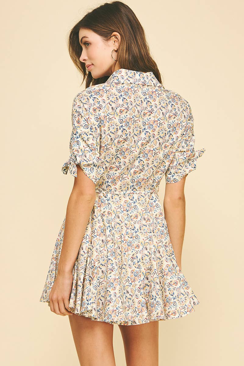 Karen - Floral Button Down Mini Dress
