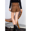 Quincey-Leopard Suede Shorts