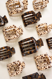 Tortoise | Large | Flat Square Hair Clip