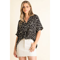 Mary - Collared Print Blouse
