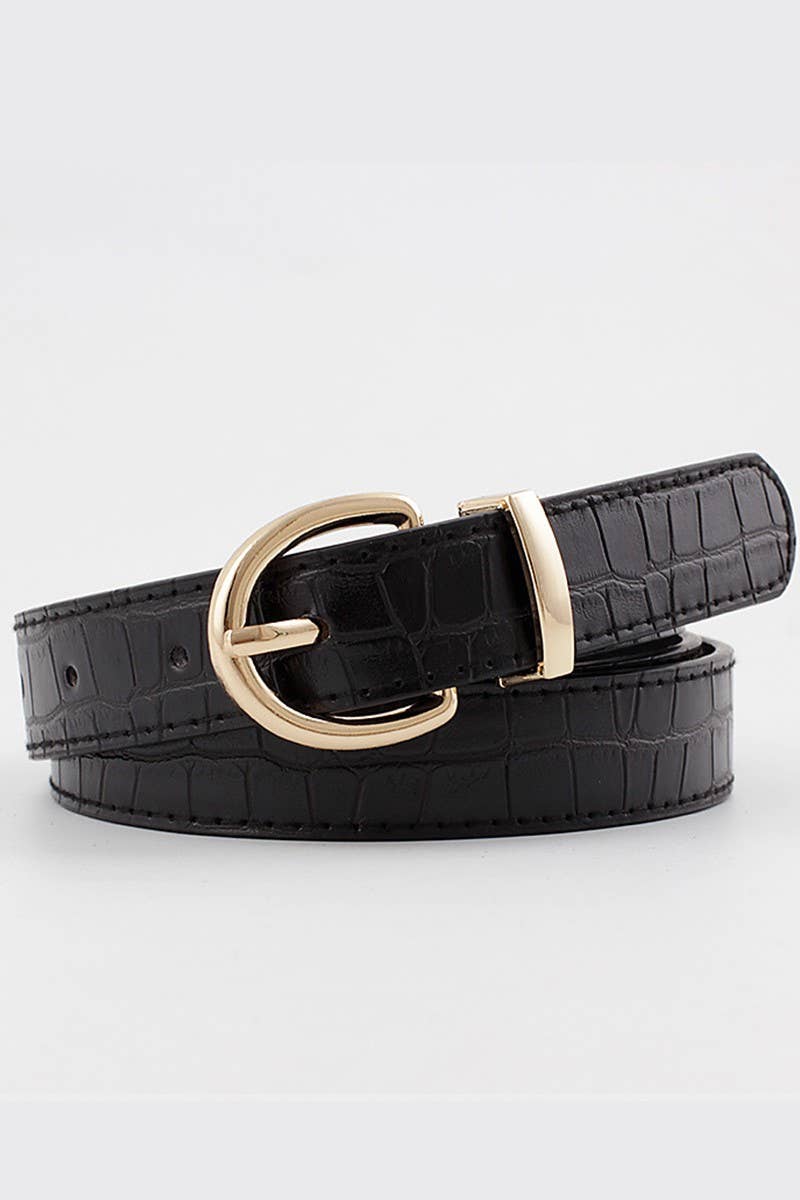 ROUND BUCKLE LEATHER BELT