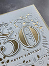 Age 30 Letterpress Style Card