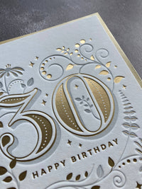 Age 30 Letterpress Style Card