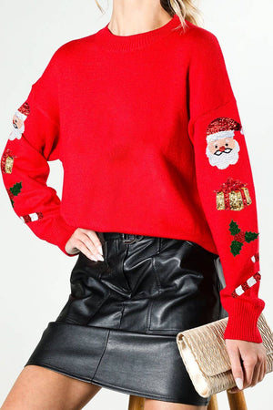 Carrie Christmas Sequin Detail Knitted Sweater