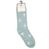 Women's Faith Snuggle Socks   Light Blue/White   One Size