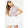 Jordan - Purple Prints Flutter Sleeve Print Top