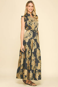 Roxanne - Floral Print Tiered Maxi Dress