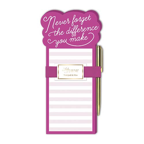 Die-cut Notepad with Pen - Never forget the difference you make