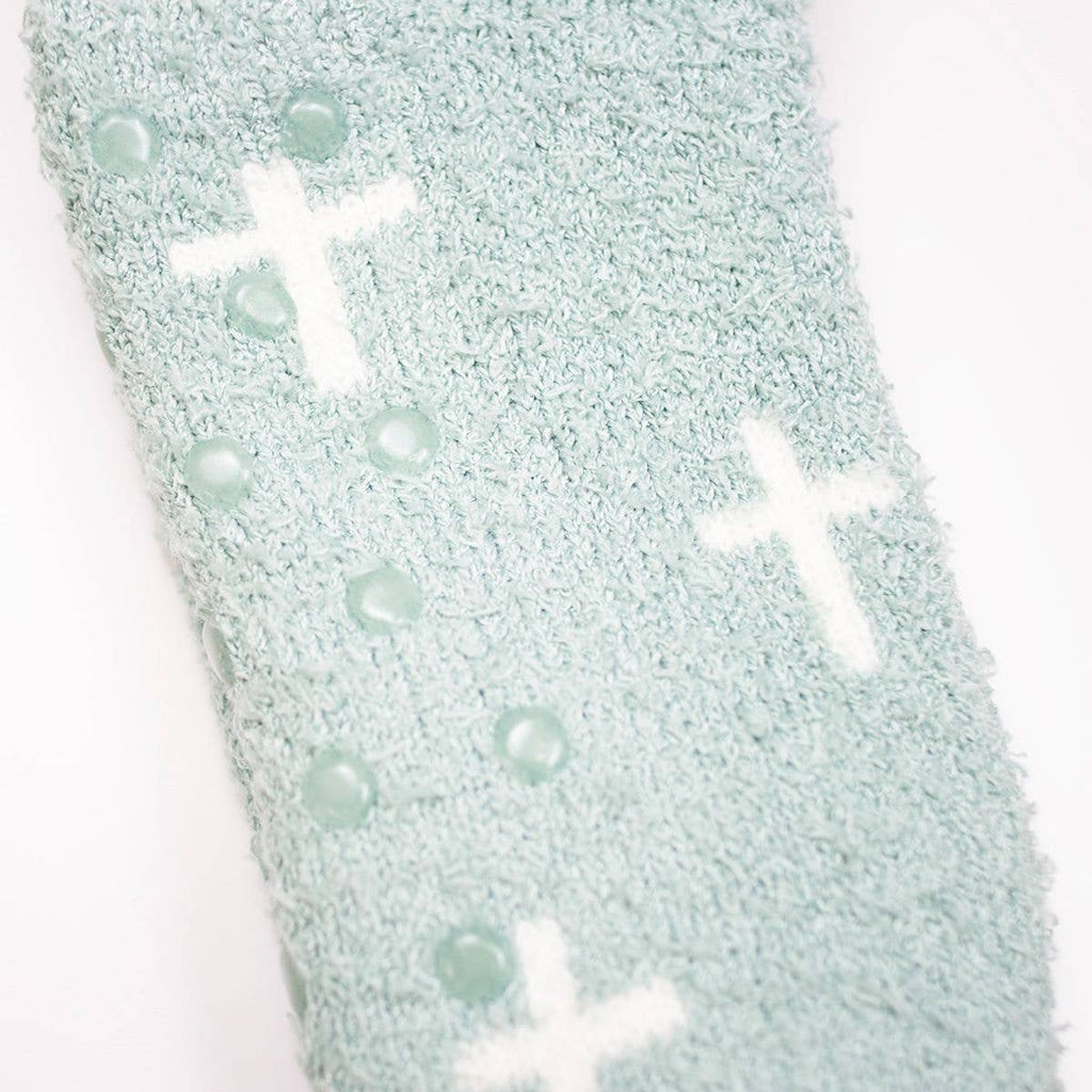 Women's Faith Snuggle Socks   Light Blue/White   One Size