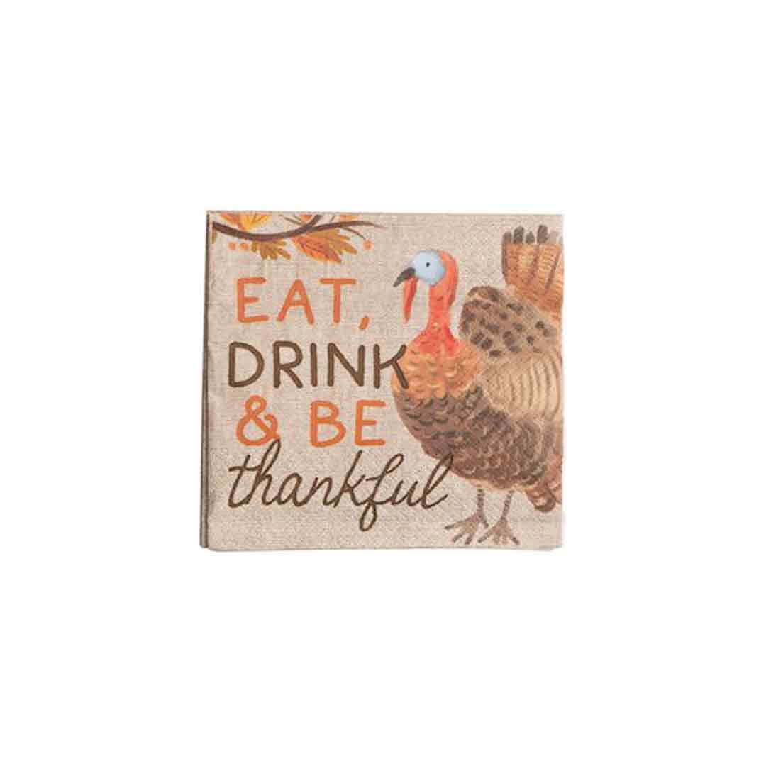 Thanksgiving Cocktail Napkin Sets – Pack of 12 Paper Napkins