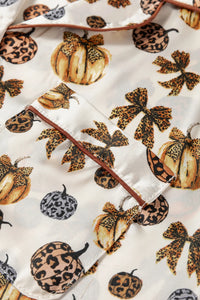 Kimberly - Leopard Pumpkin Halloween Pajama Set