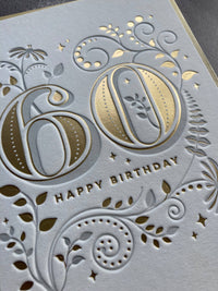 Age 60 Letterpress Style Card