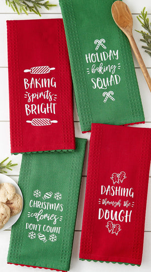 Christmas Baking Embellished Tea Towels