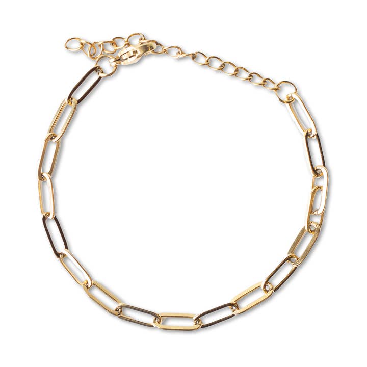 Gold Chain Bracelet-Paper Clip, Gilded Collection