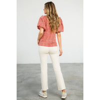 Sadie - Cheetah Print Short Puff Sleeve Top