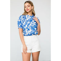 Adelle - Flower Puff Sleeve Top