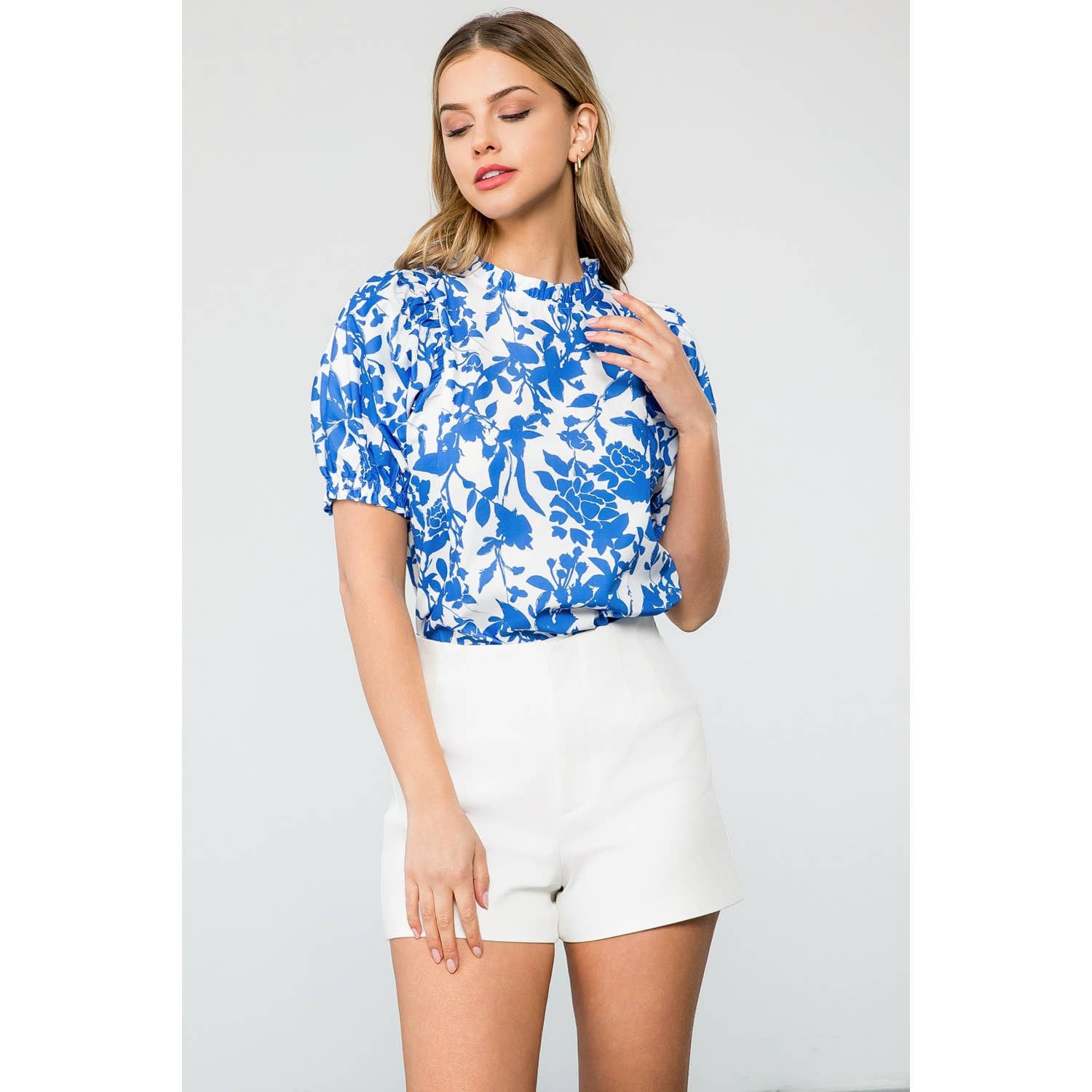 Adelle - Flower Puff Sleeve Top