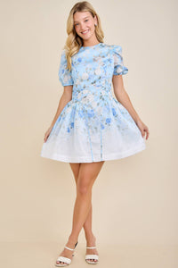 Audrey Floral Puff Sleeve Mini Dress