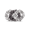 Silk Hair Scrunchie | Small | Silver Flames