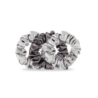 Silk Hair Scrunchie | Small | Silver Flames