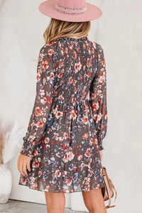 Danny - Brown Floral Mesh Mini Dress