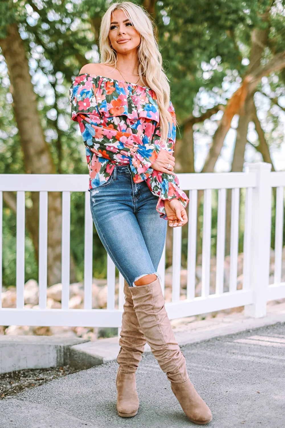 Jasmine - Floral Off Shoulder Blouse