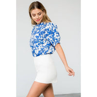 Adelle - Flower Puff Sleeve Top