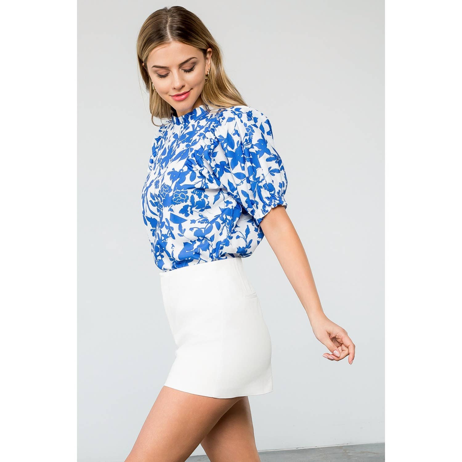 Adelle - Flower Puff Sleeve Top