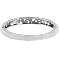 Elora Hinged Bangle silver-tone finish with openwork scroll detailing