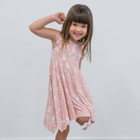 Pink Bunny Floral Emma's Racerback Dress