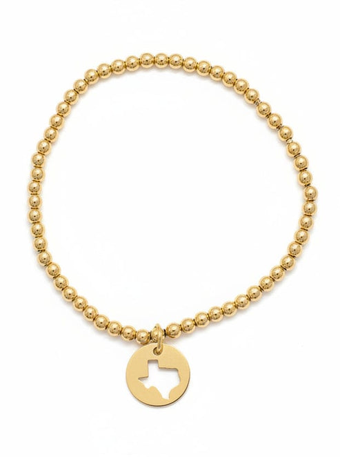 Classic Gold 3mm Bracelet - Texas Gold Disc