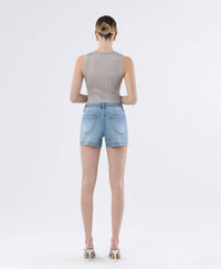 Rebecca - HIGH RISE SEAMLESS WAISTBAND PATCH POCKET SHORTS