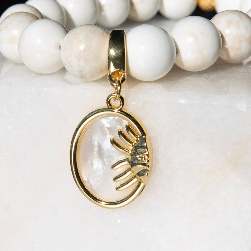 Sun Charm, Mother of Pearl, Charm Bar, Bag Charm