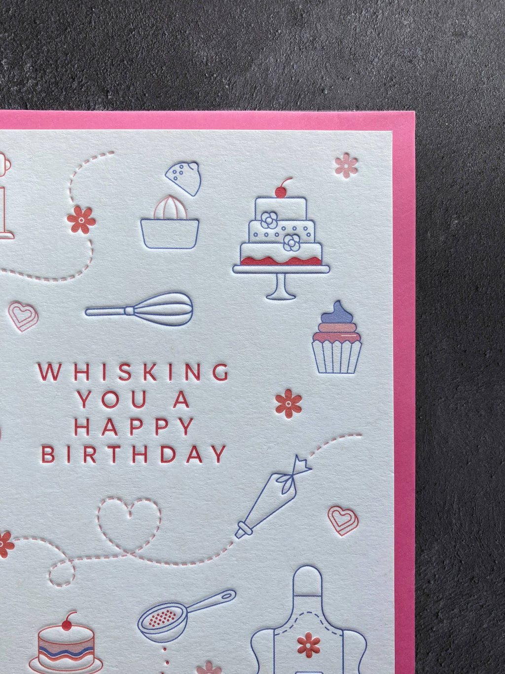 Baking Birthday Letterpress Style Card