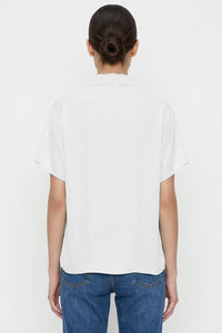 Minimalist Drop Shoulder Button Up Blouse