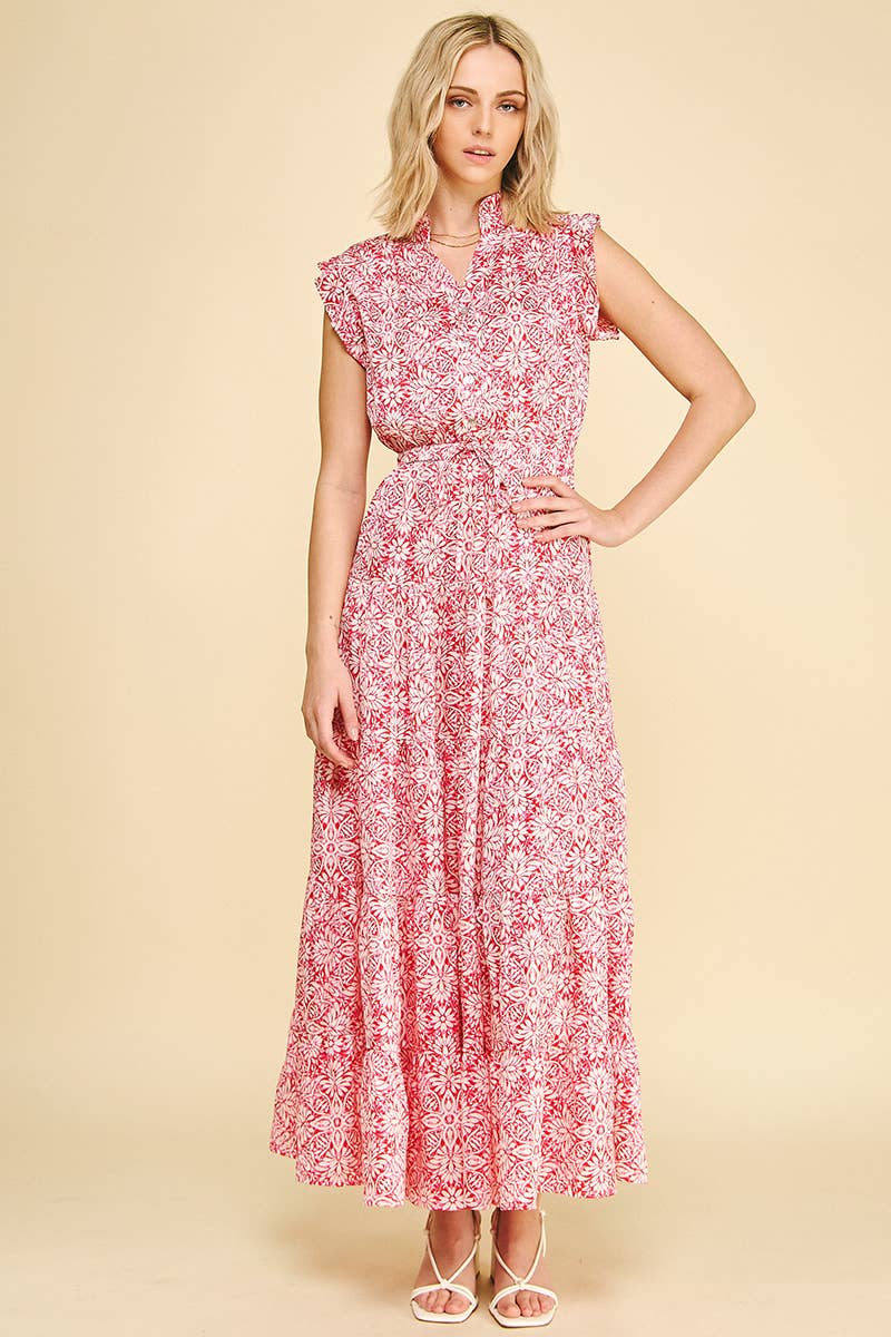 Mariah - Mint Floral Tiered Maxi Dress