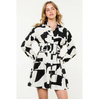 Winona - Long Sleeve Print Mini Dress
